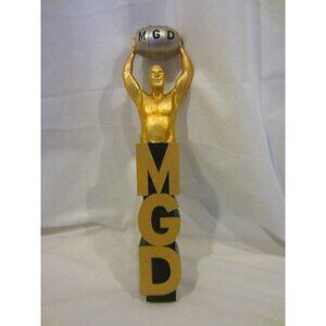 BEER tap handle Miller Genuine Draft MGD gold keg man vintage